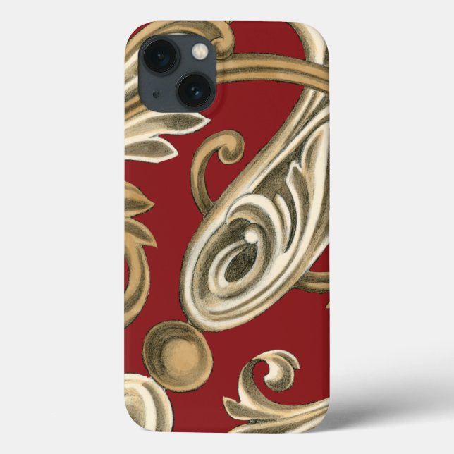 Elegantes botanisches Motiv mit TAN-Laub Case-Mate iPhone Hülle (Rückseite)