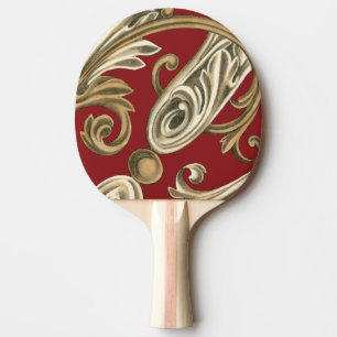 Elegantes botanisches Motiv mit TAN-Laub Tischtennis Schläger