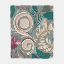 Elegantes botanisches Muster Fleecedecke