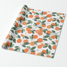 Elegantes botanisches Orangenzitruspapier mit Wrap