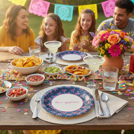 Elegantes botanisches Partygeschirr Pappteller