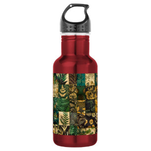✨Elegantes botanisches Patchwork-Blumenmuster-Desi Edelstahlflasche