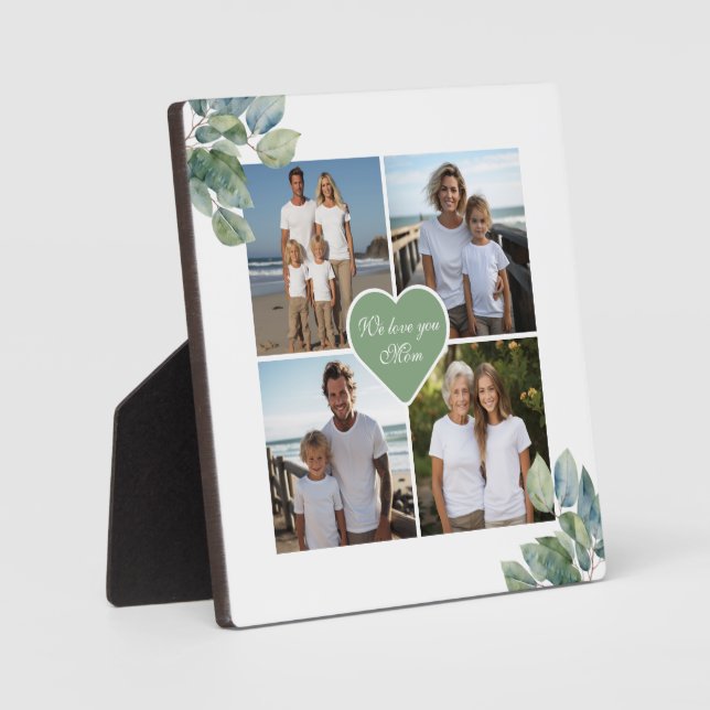 Elegantes botanisches personalisiertes Foto Fotoplatte (Vorderseite)