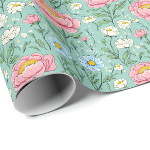 Elegantes botanisches Pink Peony Floral Muster Geschenkpapier