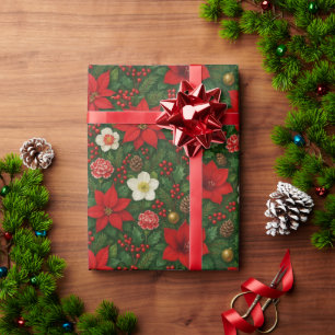 Elegantes botanisches Poinsettien-Blumenkunst-Must Geschenkpapier