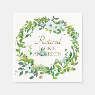 Elegantes botanisches RETIRED RETIREMENT Party Nap Serviette