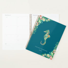 Elegantes botanisches Seepferd | Blau Planer
