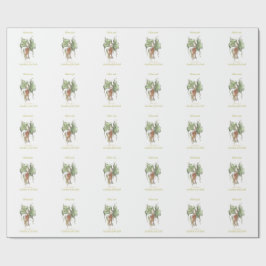 Elegantes botanisches Vogel-Motiv  Geschenkpapier