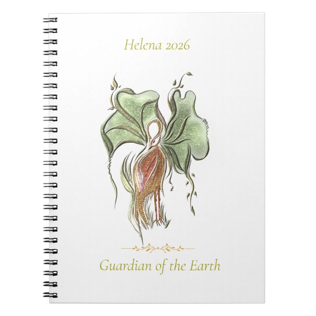 Elegantes botanisches Vogelheft Notizblock (Vorderseite)
