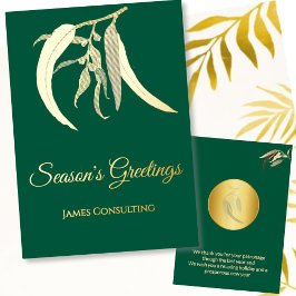 Elegantes botanisches Weihnachtsgrün Folien Feiertagskarte