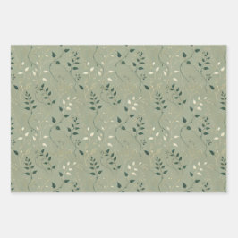 Elegantes botanisches Wrap-Dekoupage Geschenkpapier Set