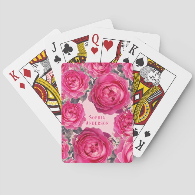 Elegantes Bouquet von Personalisierten Rose Spielkarten (Rückseite)