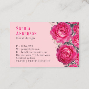Elegantes Bouquet von Rose Visitenkarte