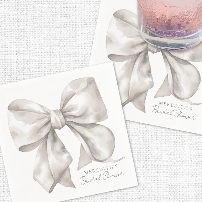 Elegantes Bow-Brautparty Serviette (Elegant Bow Bridal Shower Napkins)