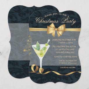 Elegantes Bow Cocktail Weihnachts-Party Einladung