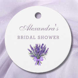 Elegantes Bow Floral Lavender Brautparty Geschenkanhänger