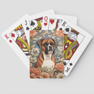 Elegantes Boxerhund William Morris inspiriert  Spielkarten