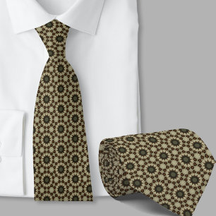 Elegantes braun-blaues geometrisches Muster Krawatte