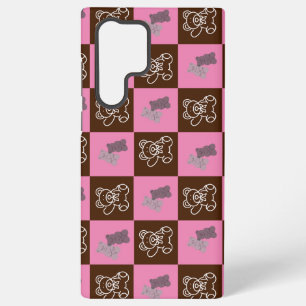 Elegantes Braun-Pink-Karomuster  Samsung Galaxy Hülle