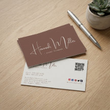 Elegantes braun-weißes QR-Geschäftsdesign