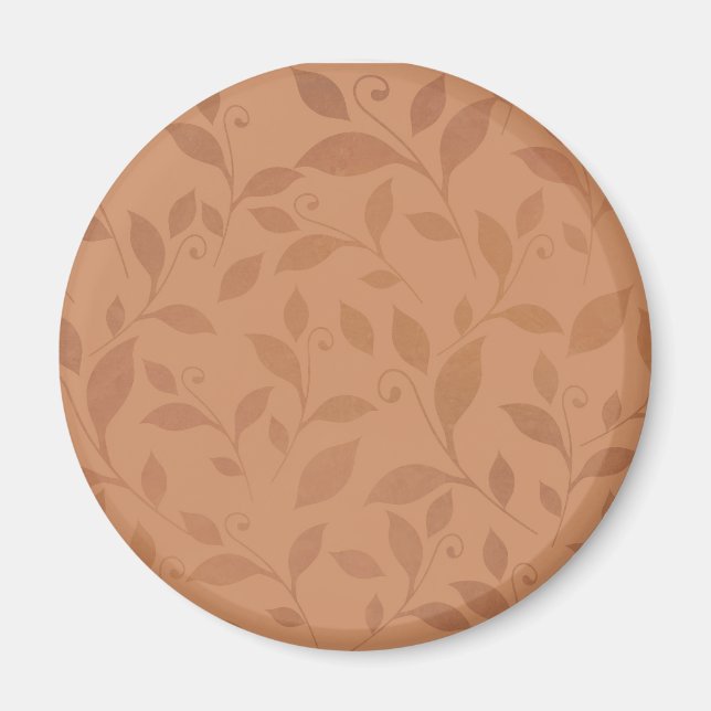 Elegantes braunes Abstraktes Herbstleaves-Muster Magnet (Vorne)