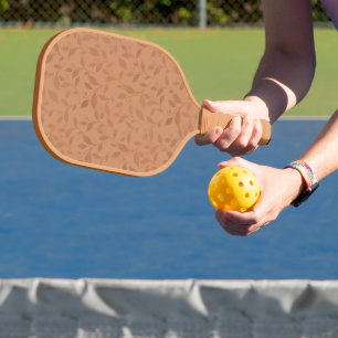 Elegantes braunes Abstraktes Herbstleaves-Muster Pickleball Schläger