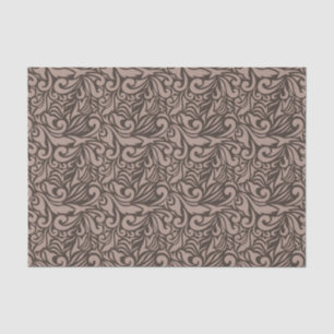 Elegantes braunes Blumenmuster auf hellem rosa Hin Seidenpapier