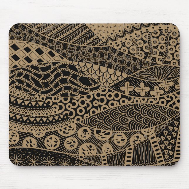 Elegantes braunes geometrisches Abstraktes Tribal- Mousepad (Vorne)