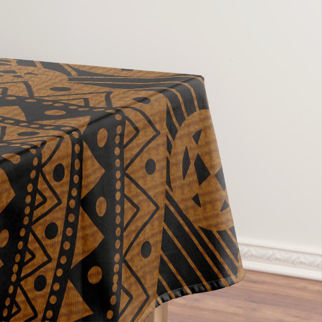 Elegantes braunes geometrisches Abstraktes Tribal- Tischdecke (Beispiel)