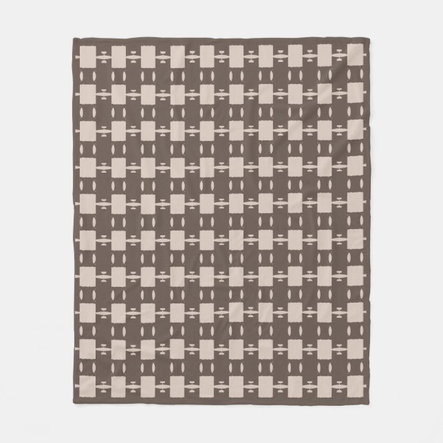 Elegantes braunes geometrisches Muster Fleecedecke (Vorderseite)