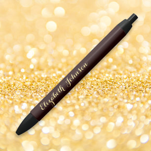 Elegantes braunes Gold stilvoll Name Büro Geschäft Kugelschreiber