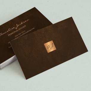 Elegantes, braunes, goldfarbenes Kupfergold Visitenkarte
