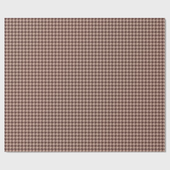 Elegantes braunes Houndstooth-Klassiker-Muster Geschenkpapier (Flach)