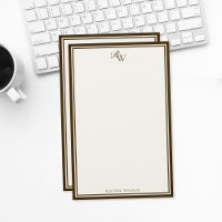 Elegantes braunes Monogramm mit zwei Rändern