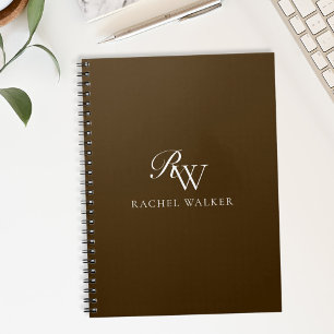 Elegantes braunes Monogramm Notizblock