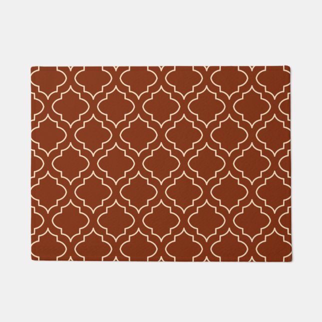 Elegantes braunes Muster Doormat Rug Fußmatte (Vorderseite)