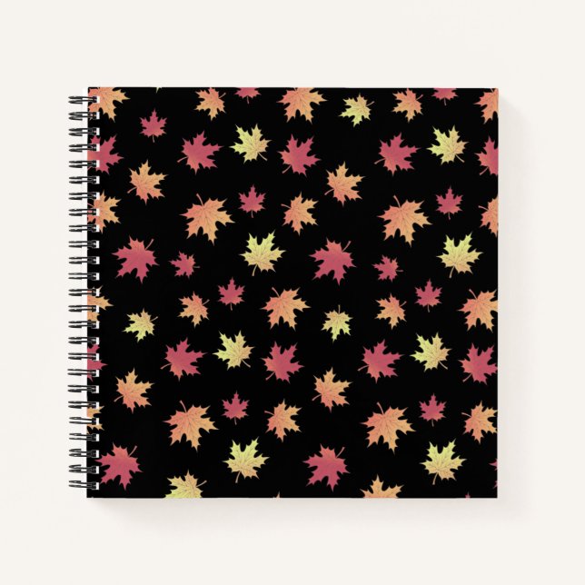 Elegantes braunes rotes Herbstmuster | Notizbuch (Vorderseite)