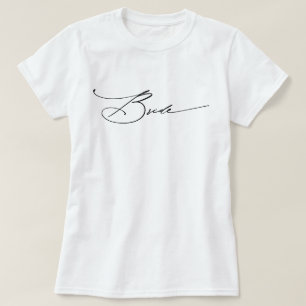 Elegantes Braut-Shirt mit Schriftzug in Weiß für J T-Shirt