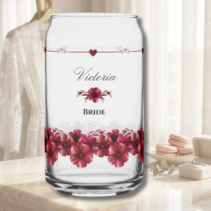Elegantes Brautgeschenk Herbst Burgunder Hochzeit Dosenglas