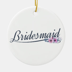 Elegantes Brautjungfer-Hochzeits-Kalligrafie-Ornam Keramik Ornament