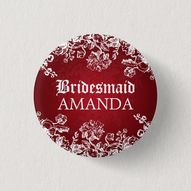 Elegantes Brautjungfern-Geschenk viktorianischer A Button (Vorderseite)