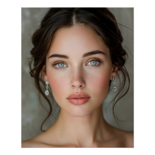 Elegantes Brautmodel-Porträt Poster