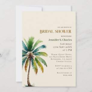 Elegantes Brautparty am Strand von Palm Tree Einladung