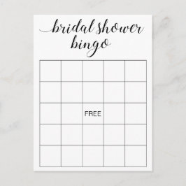 Elegantes Brautparty Bingo Card Game Postkarte