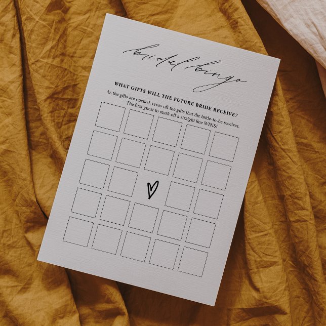 Elegantes Brautparty Bingo Game Card Einladung (Von Creator hochgeladen)