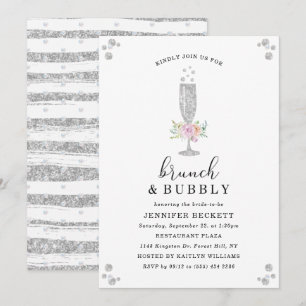 Elegantes Brautparty Brunch & Bubbly Einladung