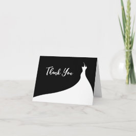 Elegantes Brautparty Danke, schwarz Dankeskarte