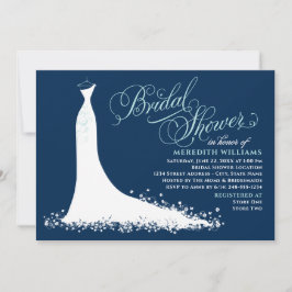 Elegantes Brautparty der Marine und Aqua Wedding G Einladung