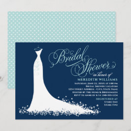 Elegantes Brautparty der Marine und Aqua Wedding G Einladung