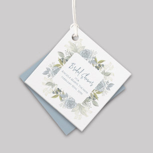 Elegantes Brautparty Dusty Blue Rose Geschenkanhänger
